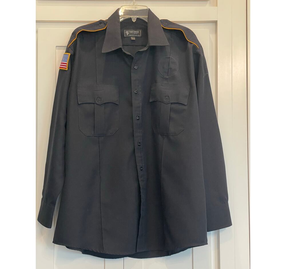 Tact Squad 8002 Men's Polyester Long Sleeved uniform shirt Black XL 17-17.5